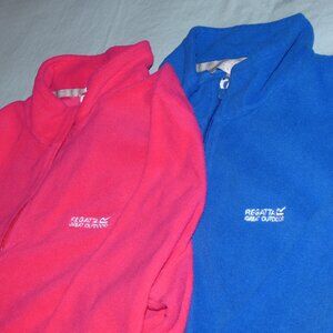 TWO Regatta Fleece 1/2 zip tops,1 Pink & 1 Bright Blue, US16